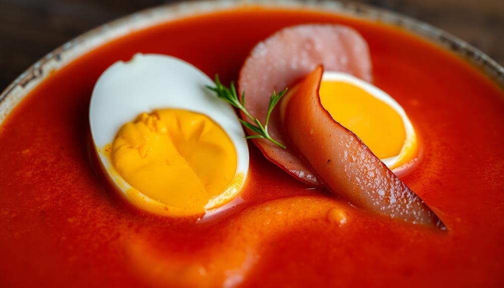 garnish with egg ham