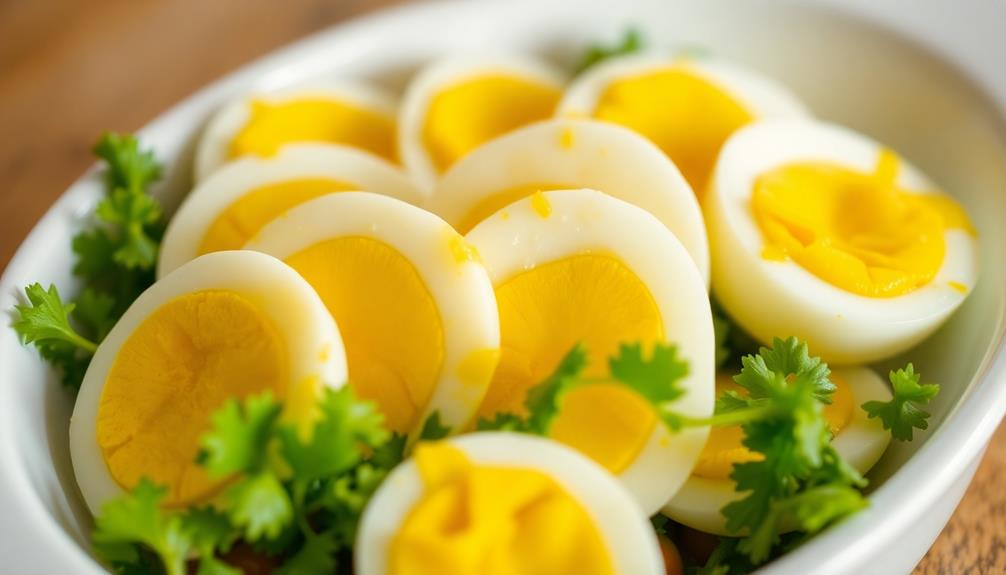 garnish with egg slices