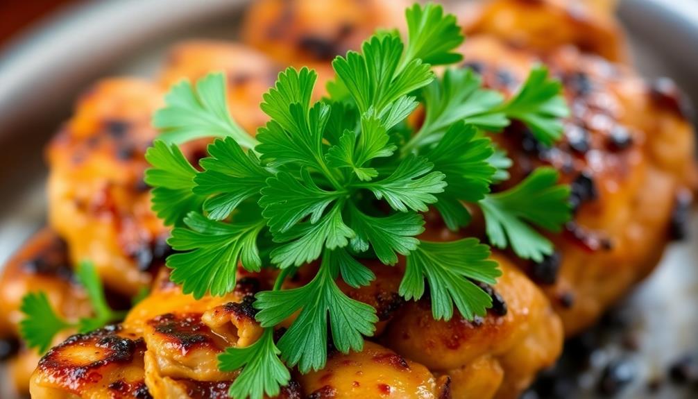 garnish with parsley before serving