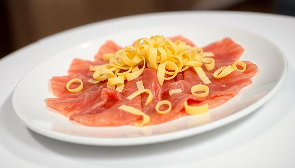 garnish with shaved parmesan
