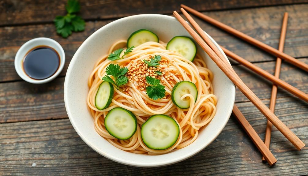 garnish with sliced cucumbers