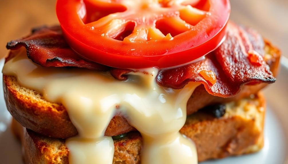 garnish with tomato bacon