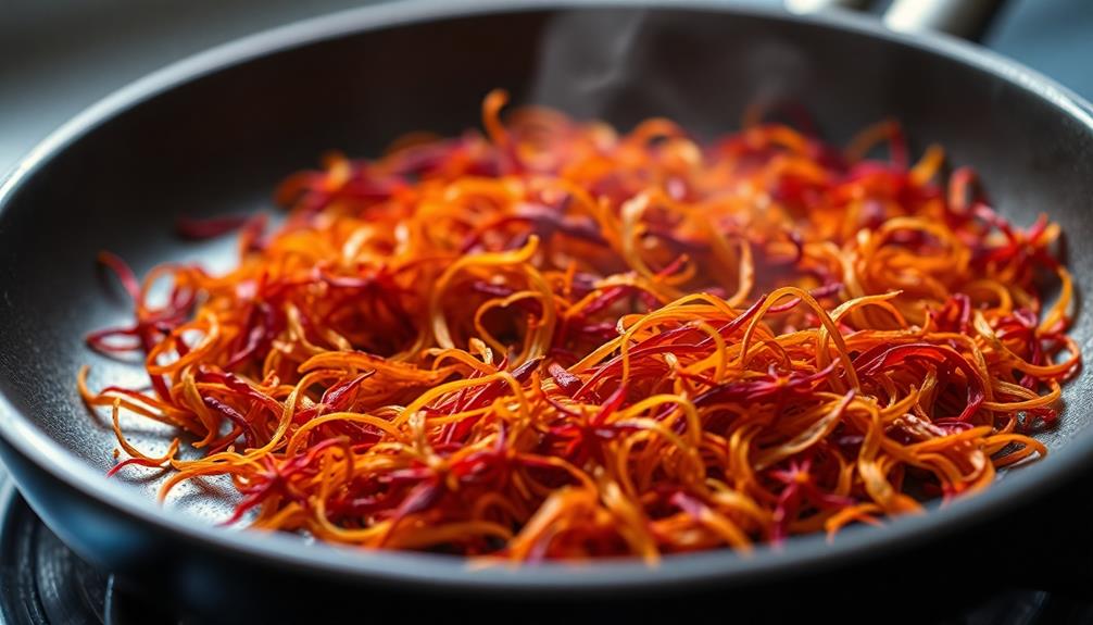 gently roast saffron stigmas