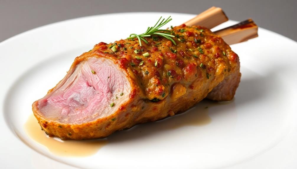 gourmet herb crusted lamb dish