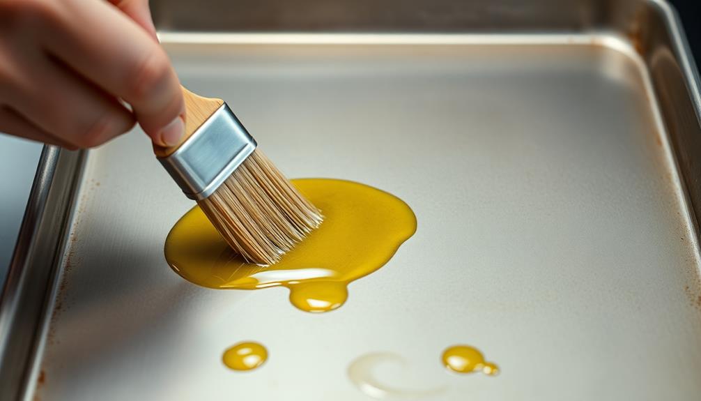 grease baking sheet thoroughly