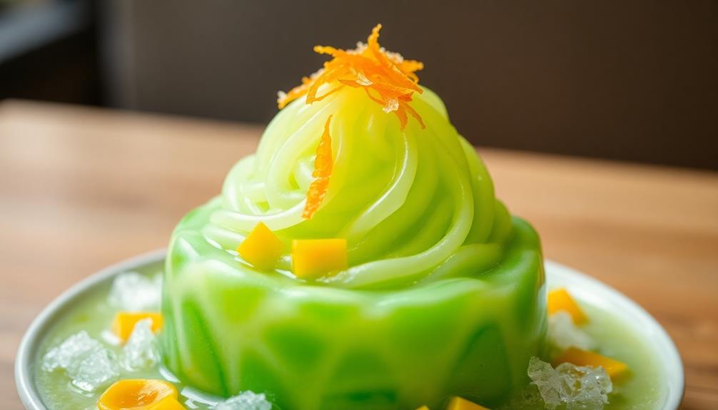 green rice flour dessert