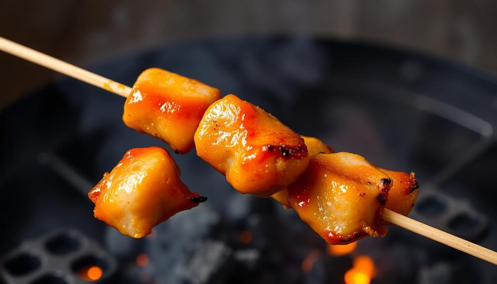 grill chicken skewers charcoal