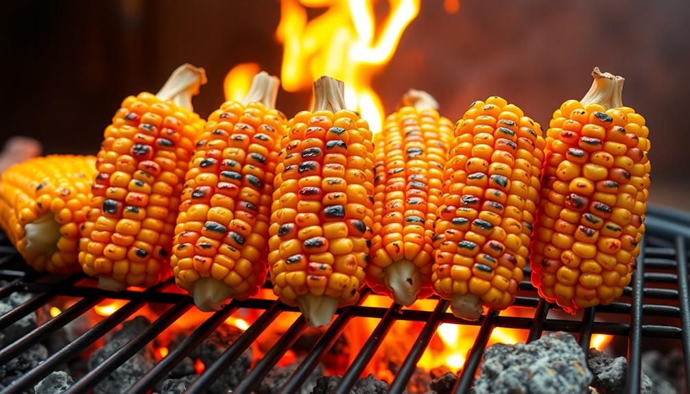 grill corn lightly charred