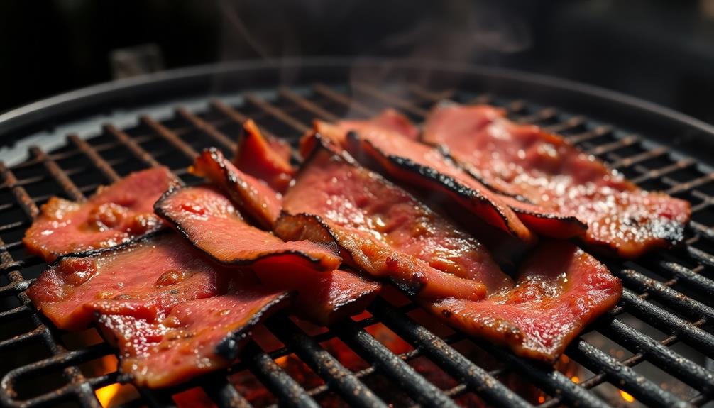 grill marinated beef leaves