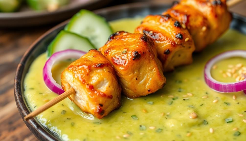 grilled chicken skewers dish