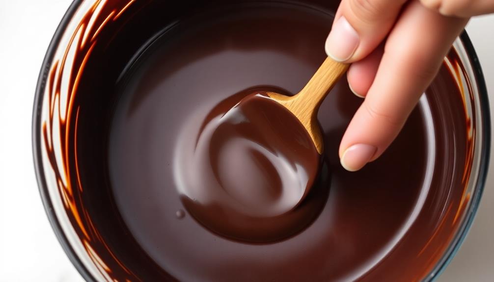 hand stirring chocolate tempering technique