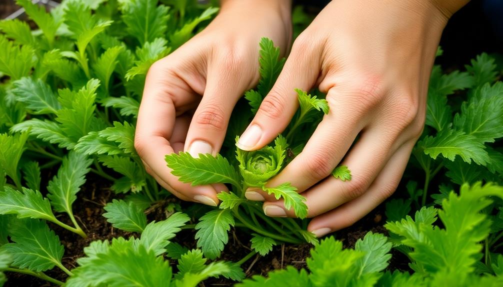 harvest wild greens carefully