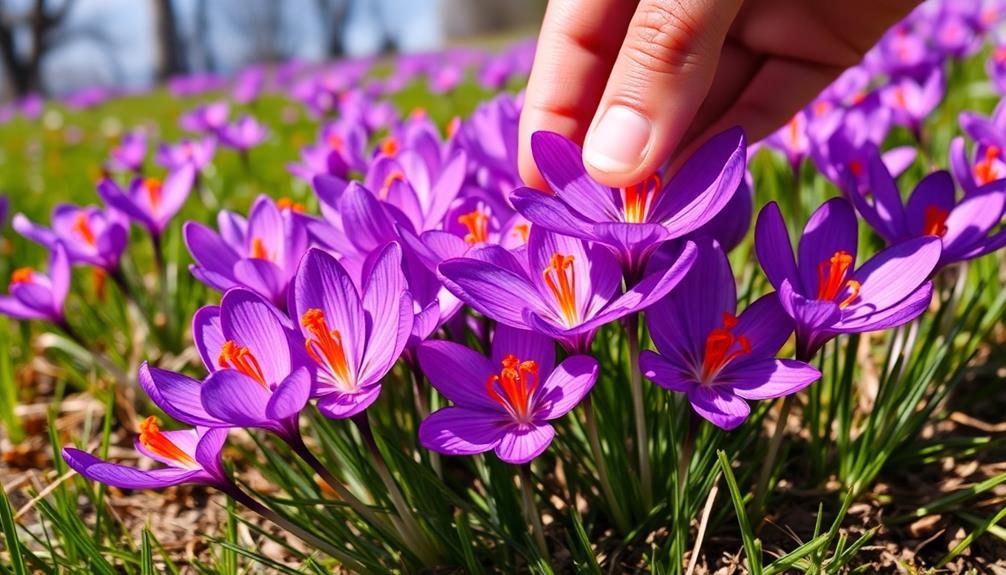 harvesting crocus flower stigmas