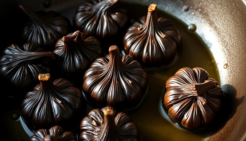 harvesting transformed black garlic