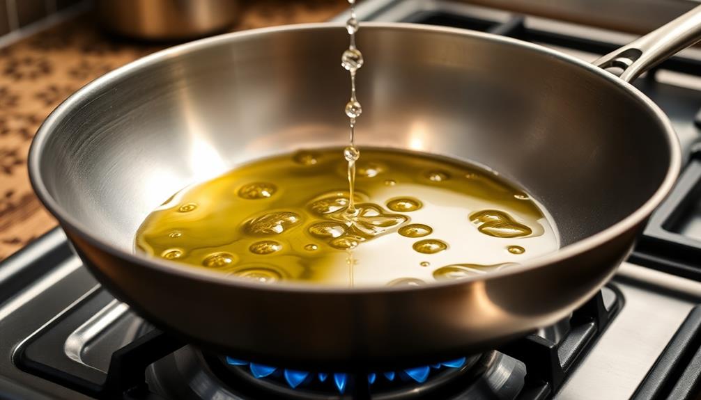 heat oil in pan