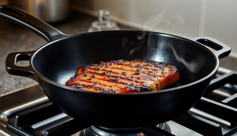 heat pan on high