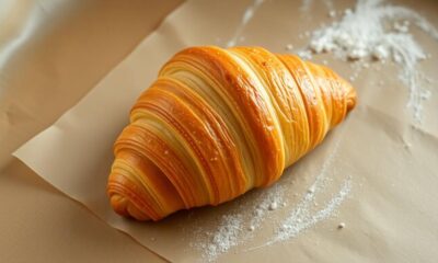 homemade croissants laminated dough