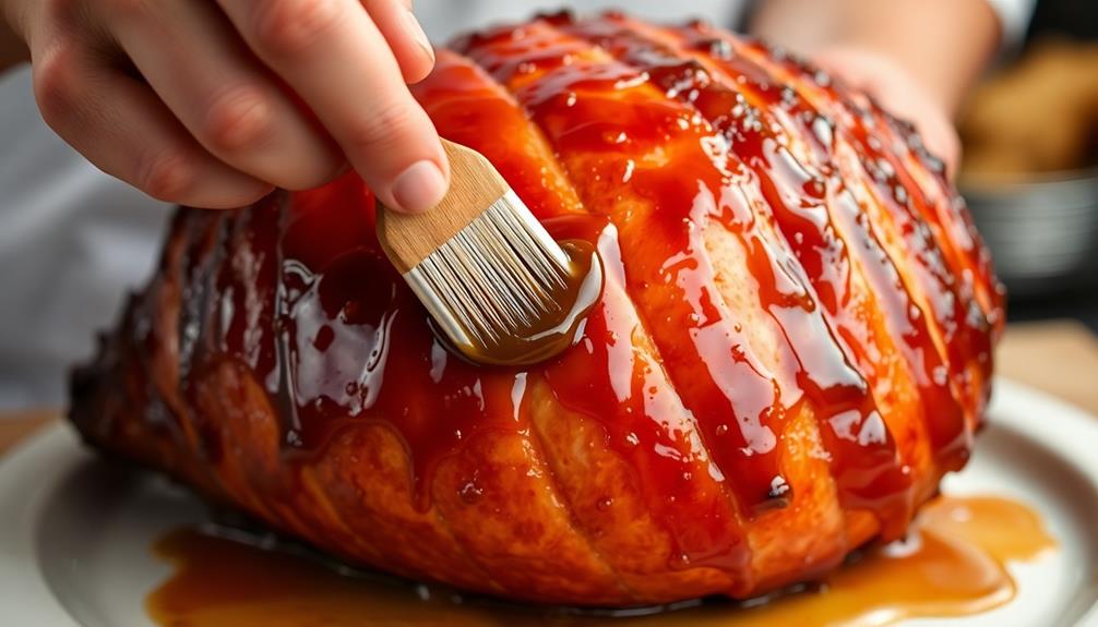 honey glaze brushed ham