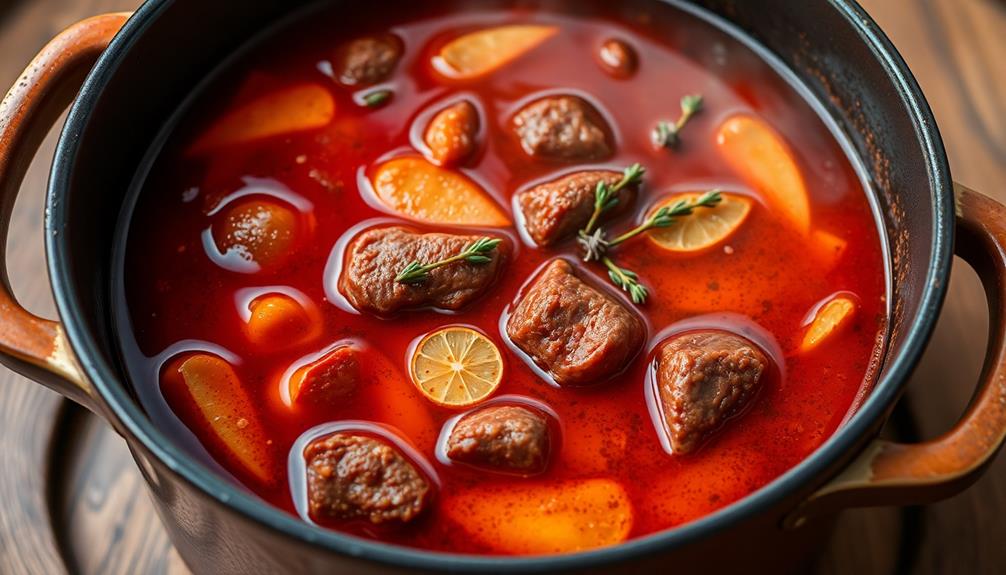 incorporate broth and seasonings