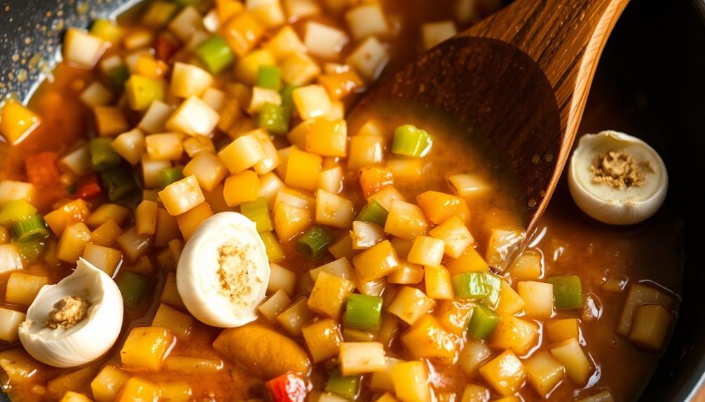 incorporate garlic and spices