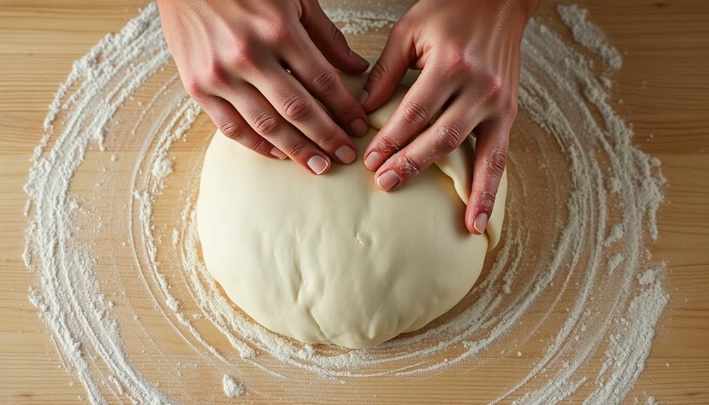 knead dough for five minutes