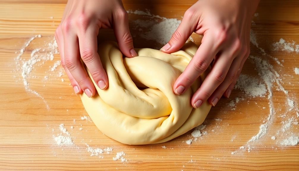 knead dough for ten minutes