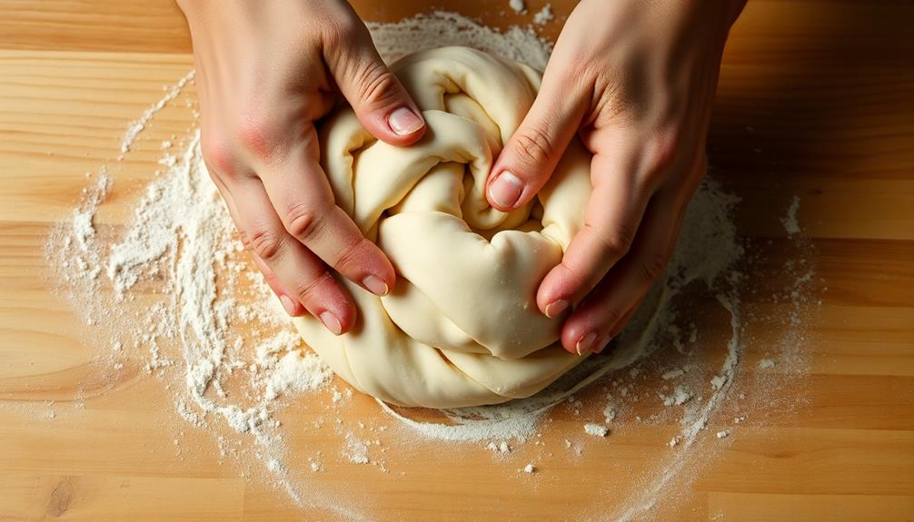 knead dough for ten minutes