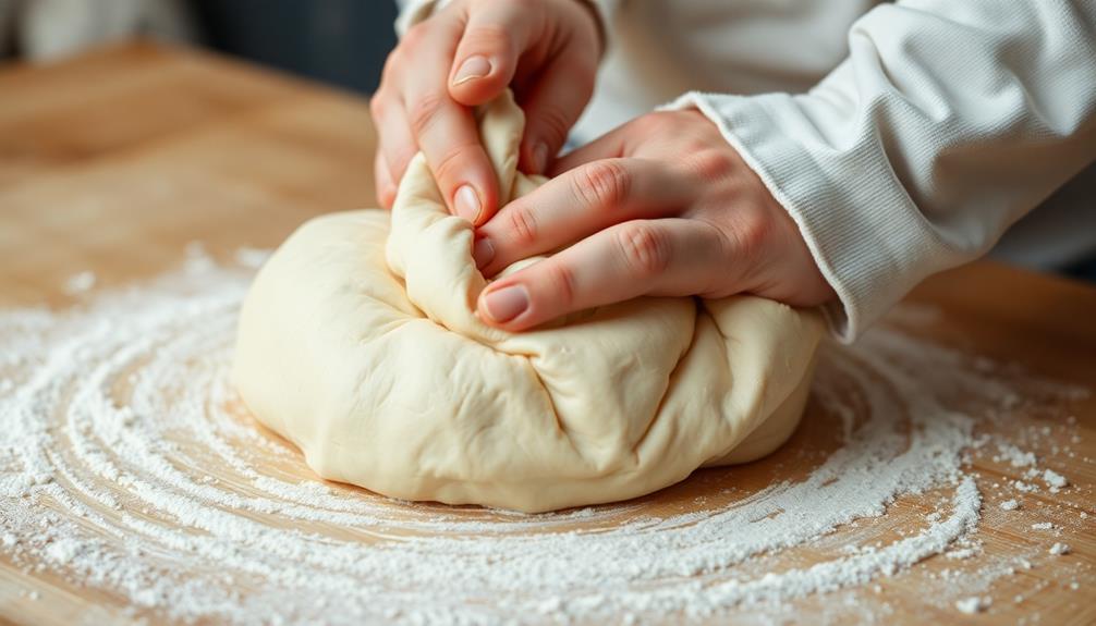 knead dough with intensity