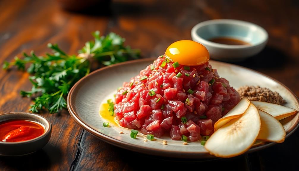 korean beef tartare dish