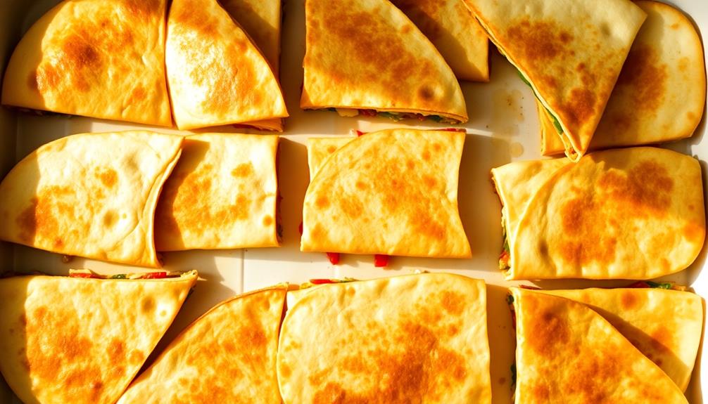 layer and bake quesadillas