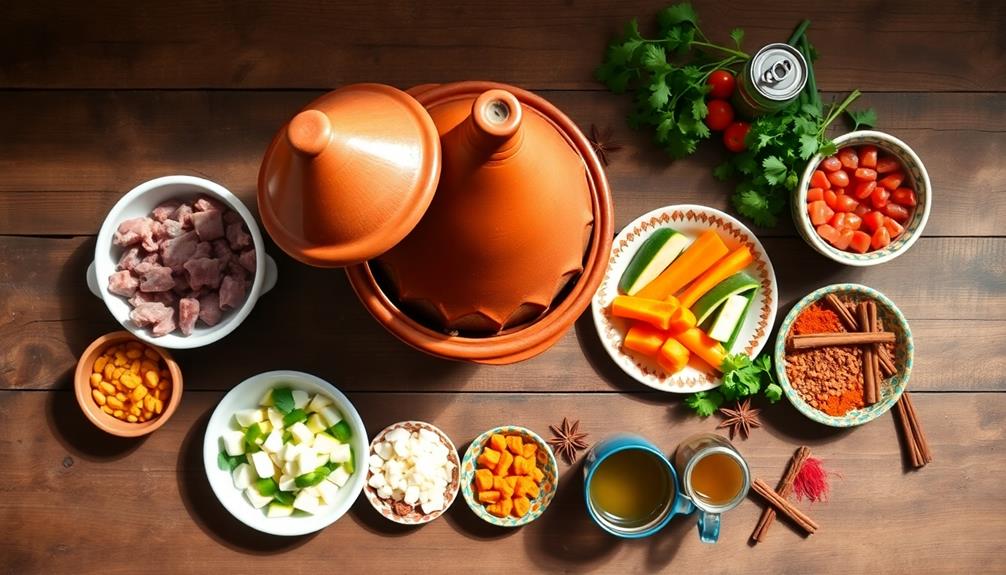 layer ingredients in tagine