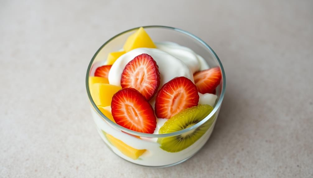 layer yogurt with fruit