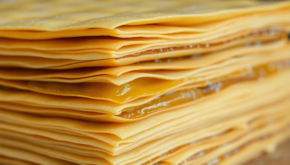 layering phyllo dough sheets