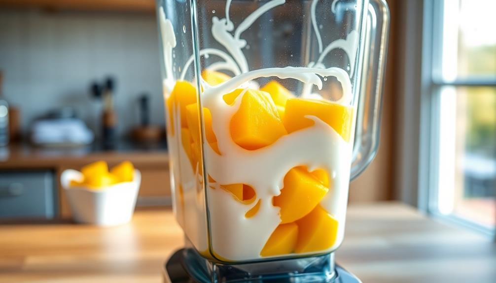 mango yogurt blend step