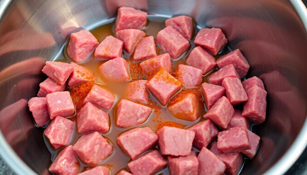 marinate meat with spices