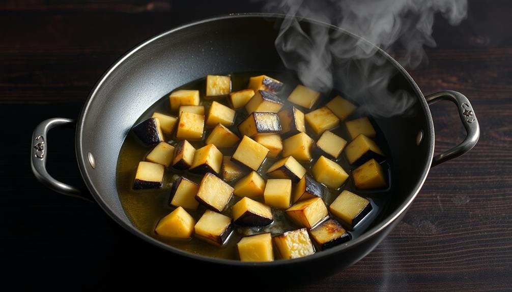 marinated eggplant stir fry