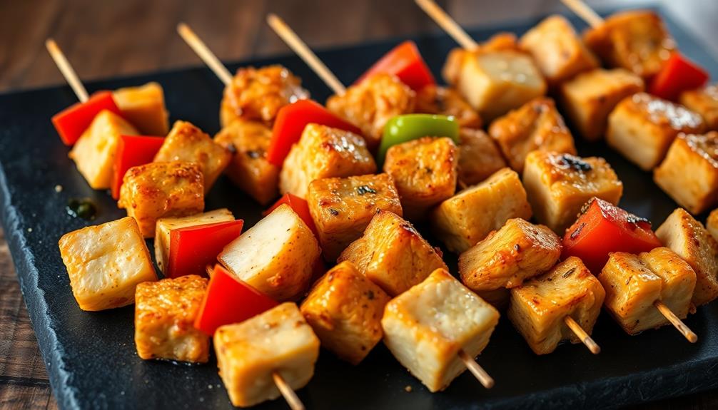 marinated grilled chicken skewers