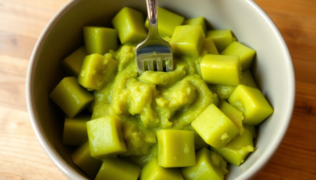 mash boiled green bananas