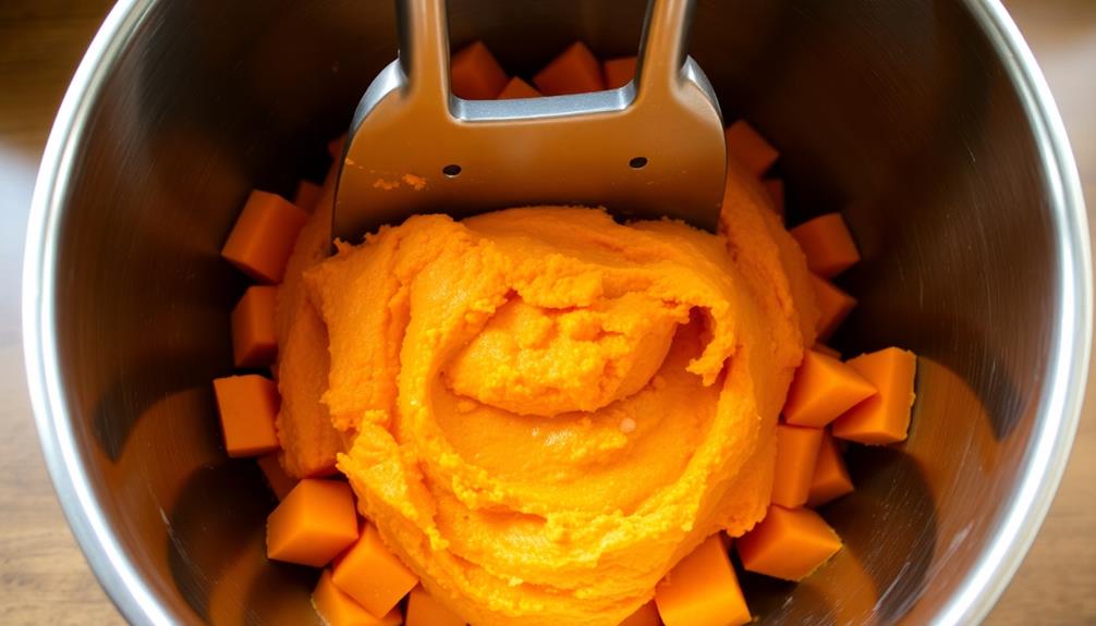 mash boiled sweet potatoes