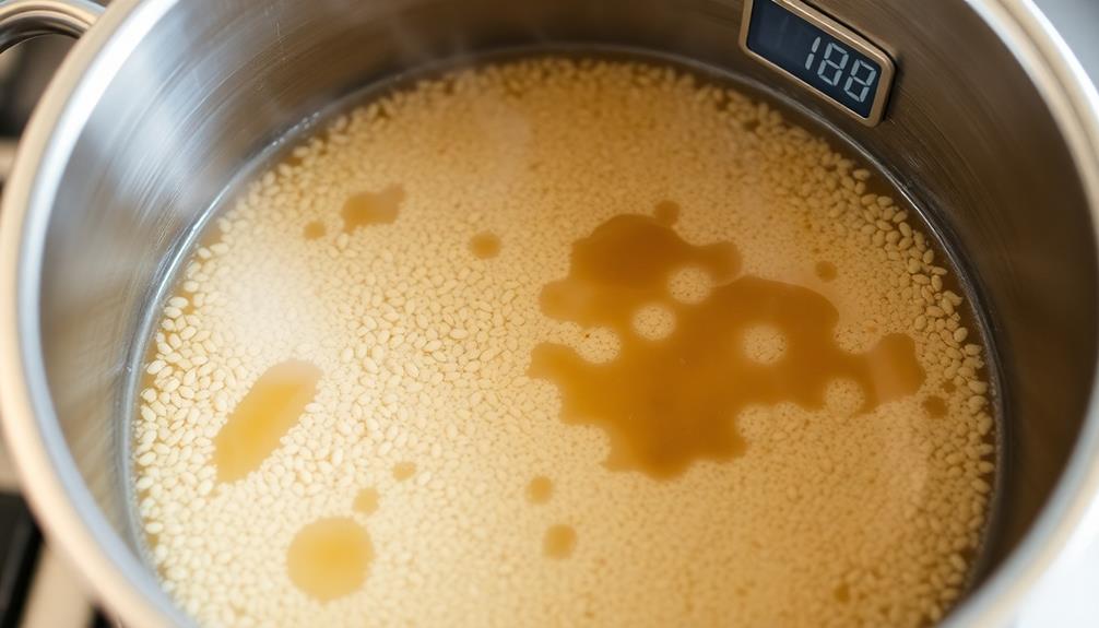 mash grains at temperature