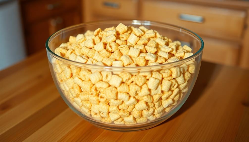 measure cereal into bowl