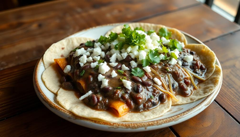 mexican bean filled tortillas