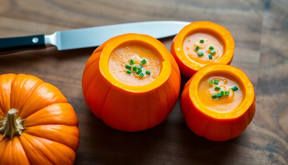 mini pumpkin soup bowls