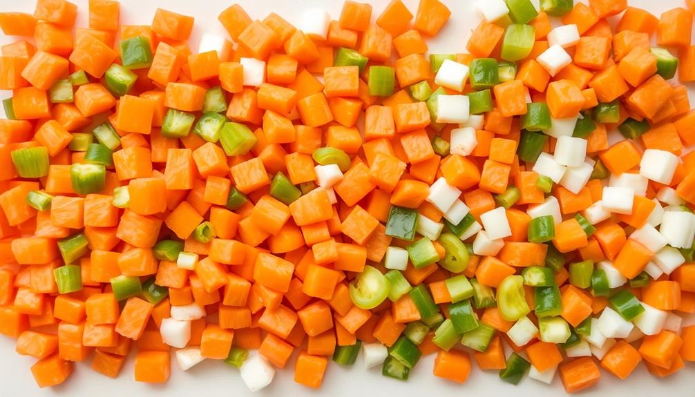 mix chopped vegetables together
