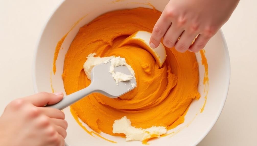 mix cream cheese pumpkin