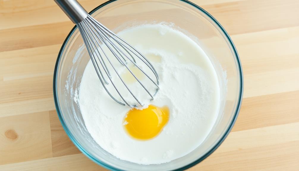 mix ingredients for batter