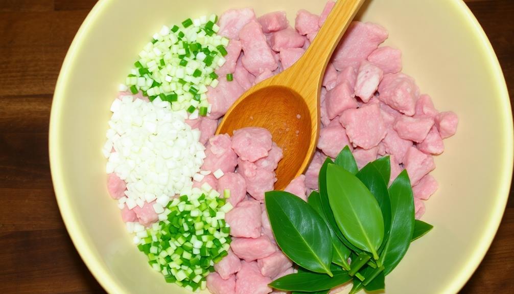 mix meat and spices