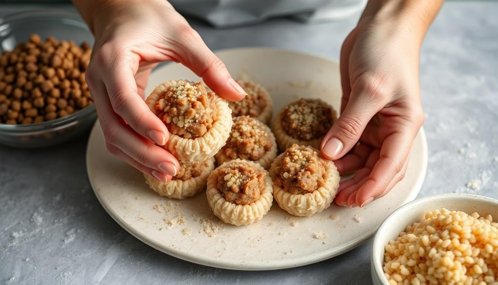 molding the blended ingredients