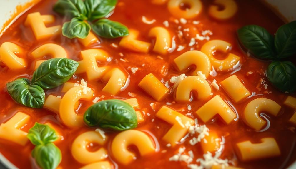 noodle shaped letter pasta