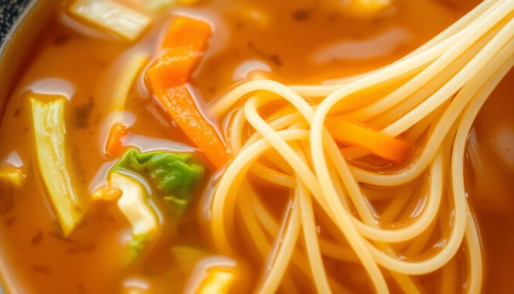 noodles added to broth